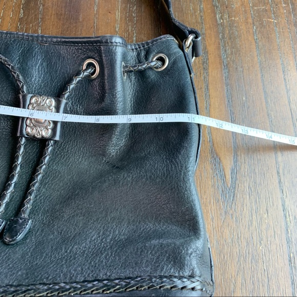 Fossil Vintage Black Drawstring Bucket crossbody Bag Genuine Leather 75082 - Picture 6 of 8